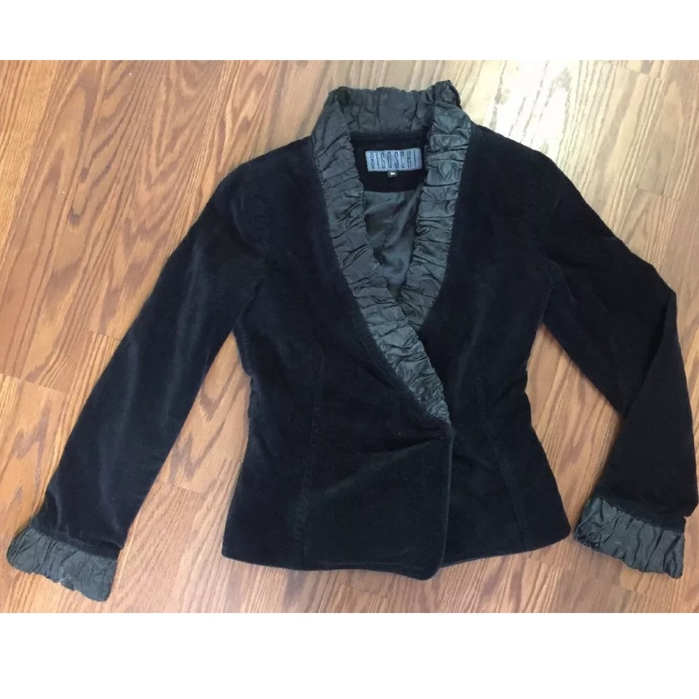 BIGOSCHI Velvet Blazer Black Excellent Condition